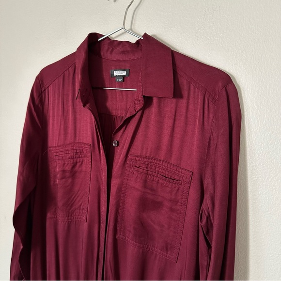 ann taylor loft •chic burgundy utility jumpsuit• size xs